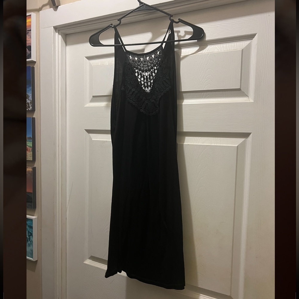 NWOT. Black Swim Cover Up with Detailed Top